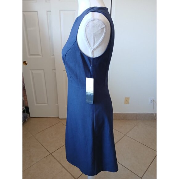 $79 Kensie Women's Blue Sleeveless Split‎ V-Neck A-Line Mini Dress Size XS - Picture 5 of 15